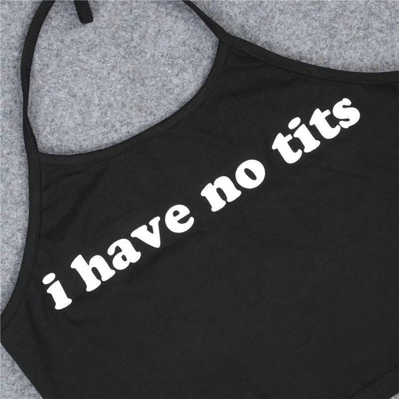 I Have No Tits Strapless Crop Tank Top