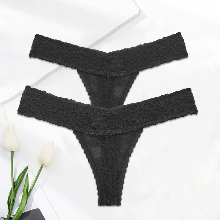 Set of M-XL Lace G-string Thong Panties for Women