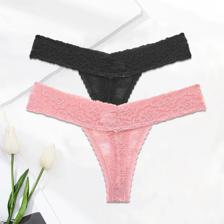 Set of M-XL Lace G-string Thong Panties for Women