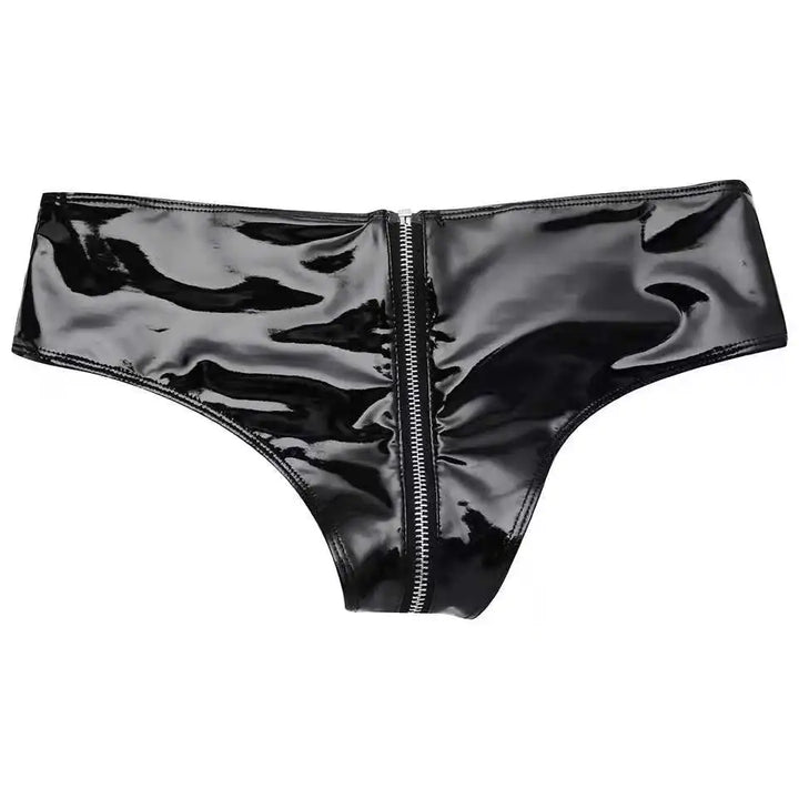 Crotchless Underwear Glossy Wetlook Latex Mini Hot Pants Sexi