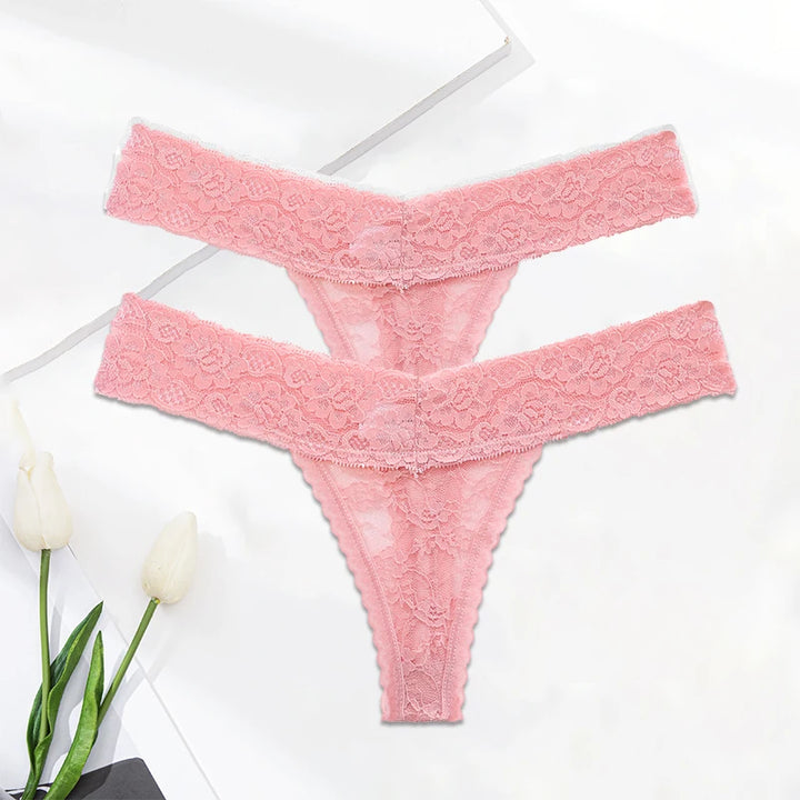 Set of M-XL Lace G-string Thong Panties for Women