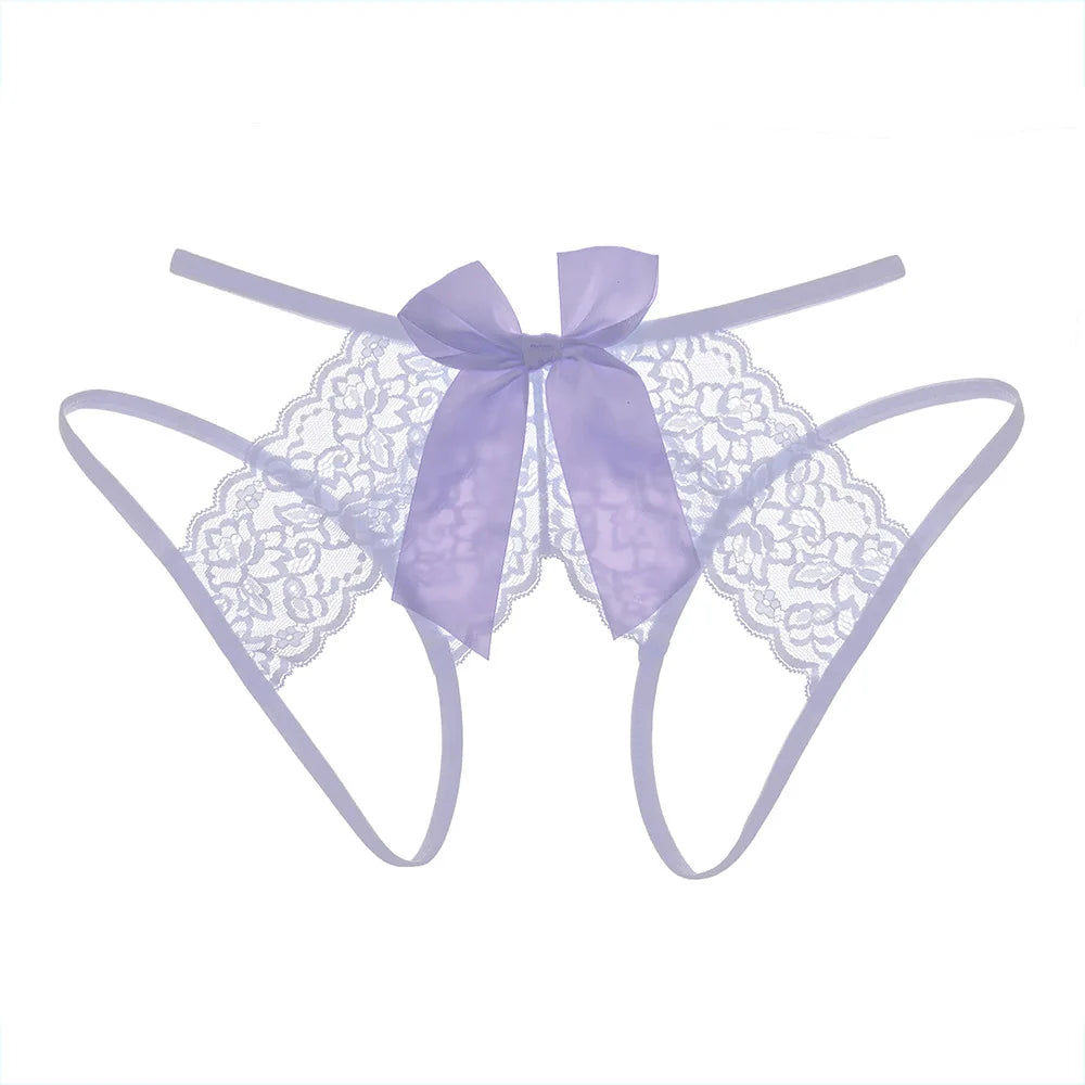 -String Transparent Crotchless Lingerie Erotic Open Crotch Thongs