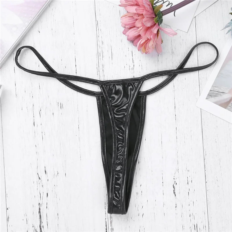 Exotic Micro G-string Thong - Plus Size Leather Briefs