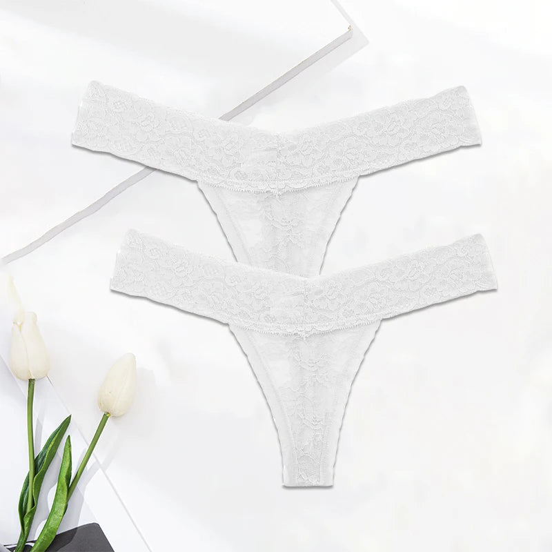 Set of M-XL Lace G-string Thong Panties for Women