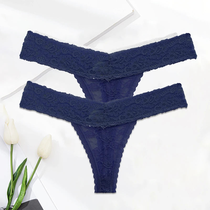 Set of M-XL Lace G-string Thong Panties for Women