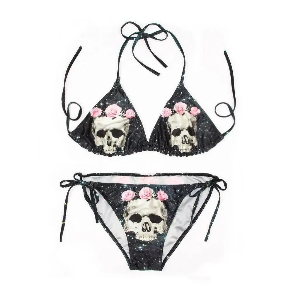 Sexy Funny Letters Pattern Printing Bikini Two-pieces Set