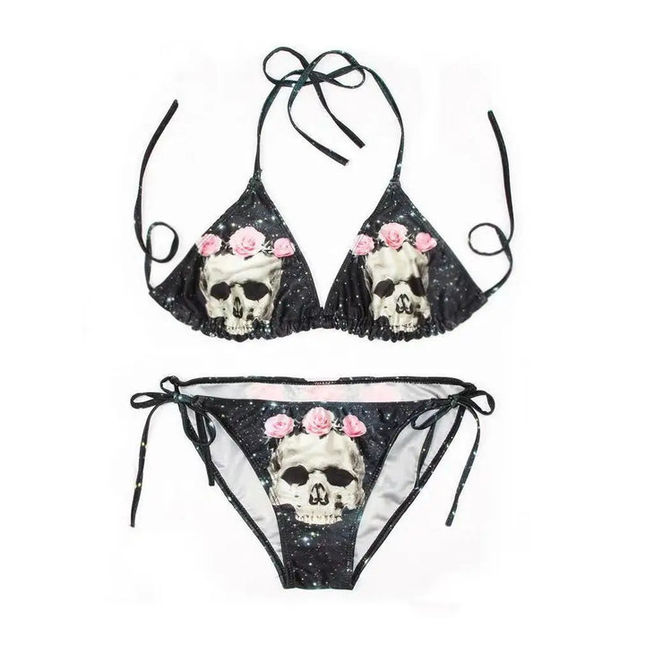 Sexy Funny Letters Pattern Printing Bikini Two-pieces Set