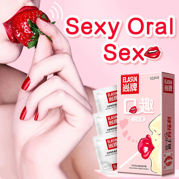 10pcs Fruit-Flavored Oral Sex Condoms for Adults Unique Condoms