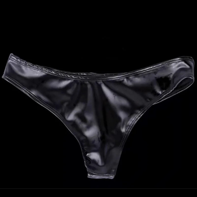 Glossy PVC Leather Low Waist Shorts - Erotic Fetish