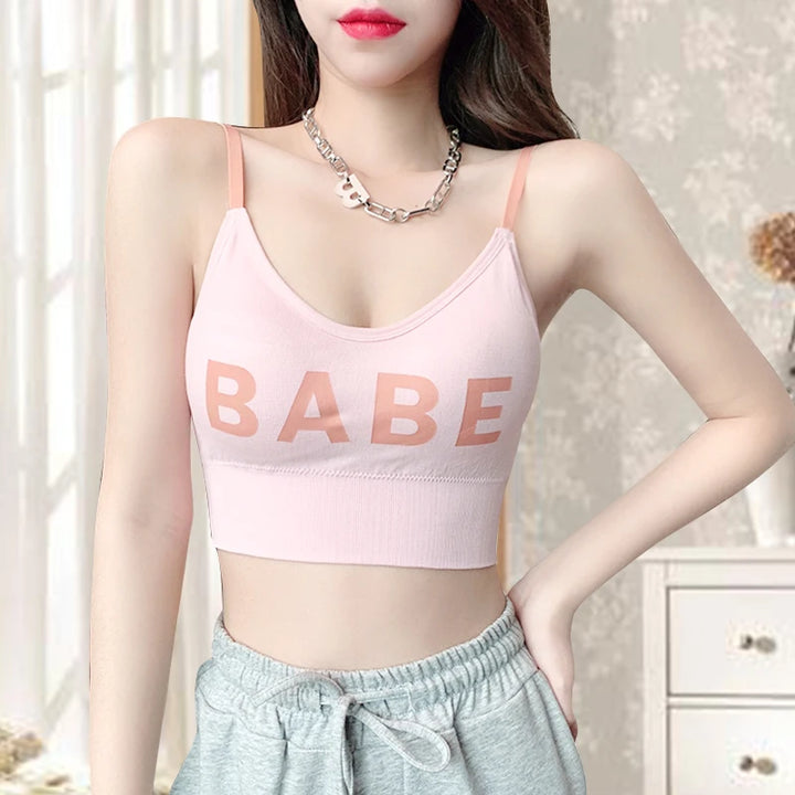 BABE letter printed Sexy Push Up Bralette Lingerie