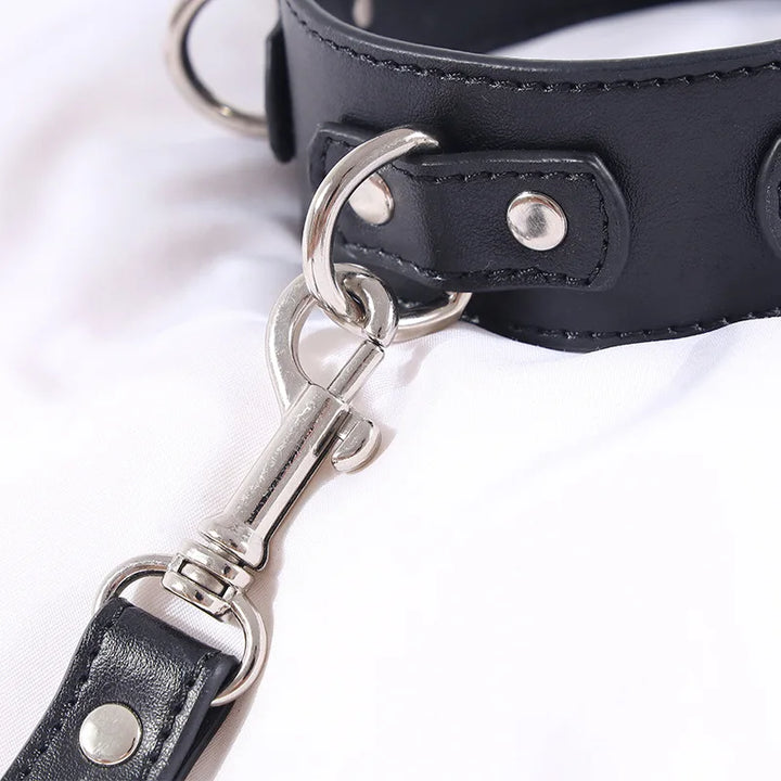 BDSM Collar Bondage Kit with Anal Hook and Plug