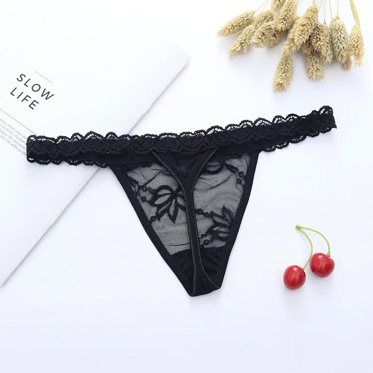 Custom Name Crystal Lace Thong Bikini Panties