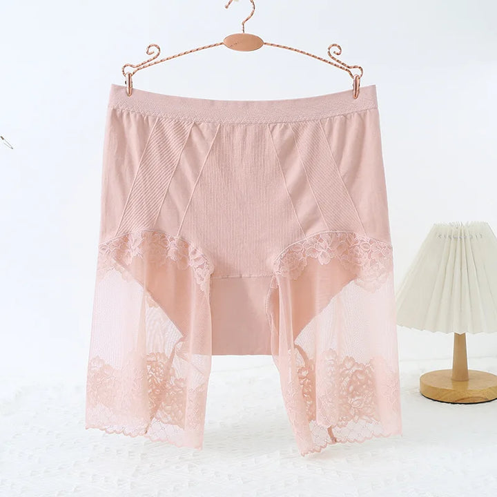 Plus Size Lace Anti-Chafing Shorts - High Waist