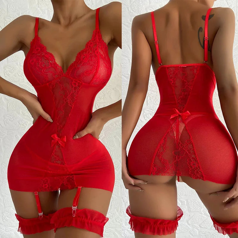 Frivolous Delights Crotchless Nightgown Sleepwear Set