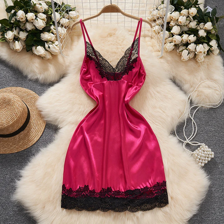 Frivolous Delights Black Ruffle Bow Mini Dress Lingerie Cosplay Nightgown