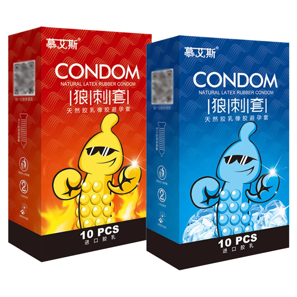 10PCS G-Spot Condoms with Particles for Long Delay Unique Condoms