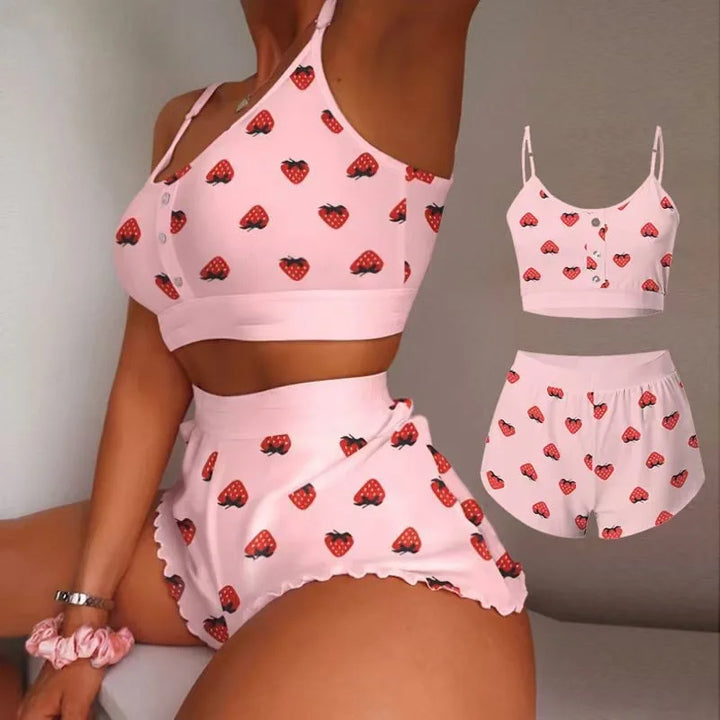 Frivolous Delights Lips Butterfly Print Nightwear Lingerie