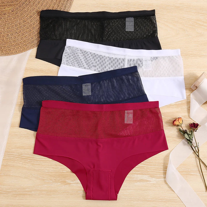 Sexy High Waist Mesh Hollow-Out Panties for Women