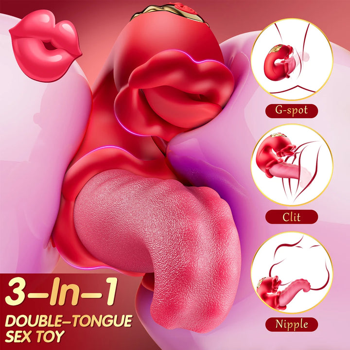 Clitoral Tongue Licking Vibrator Nipples G-Spot Stimulator Adult Toy