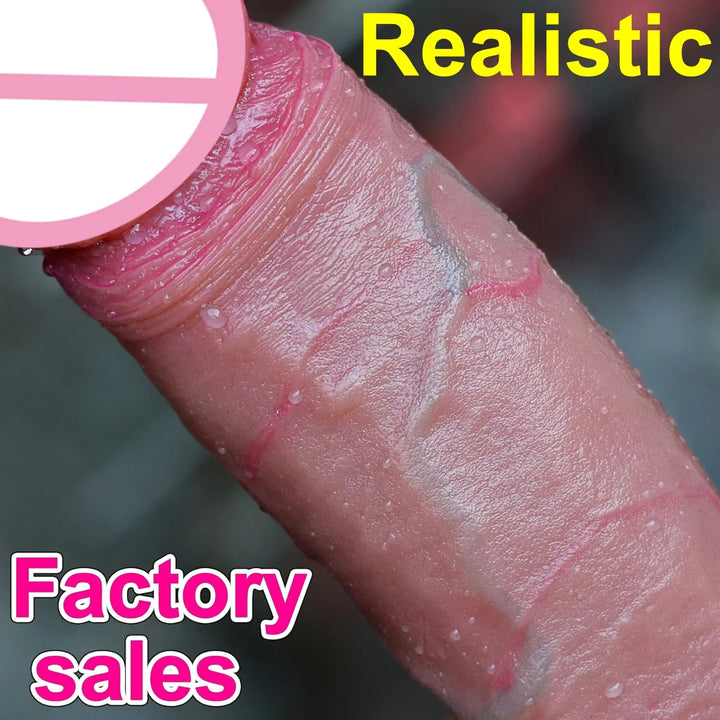 Super Real Skin Silicone Huge Dildo with Suction Cup