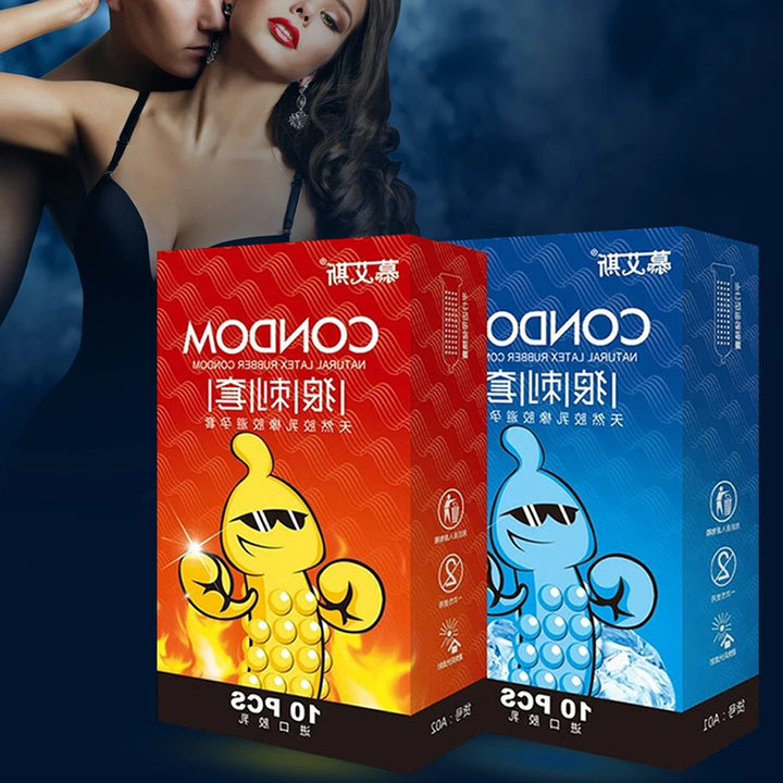 10PCS G-Spot Condoms with Particles for Long Delay Unique Condoms