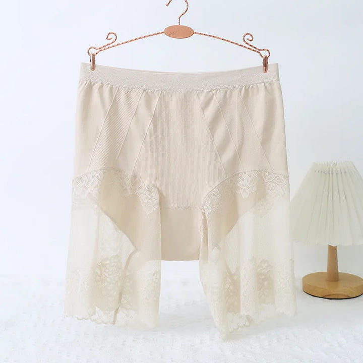 Plus Size Lace Anti-Chafing Shorts - High Waist