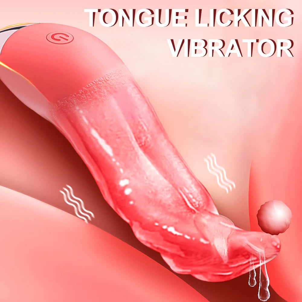 Clitoral Tongue Licking Vibrator Nipples G-Spot Stimulator Adult Toy