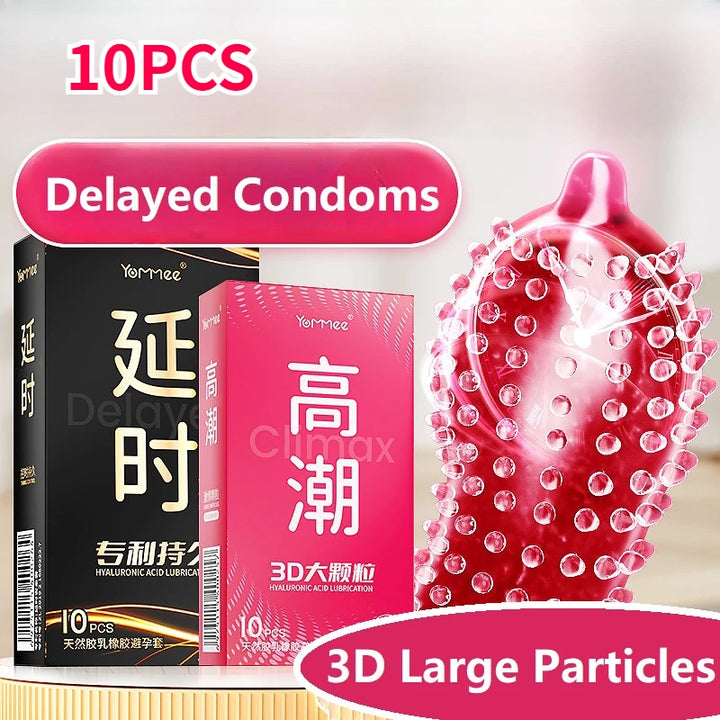 10PCS 3D Large Particle Condoms for Men Unique Condoms