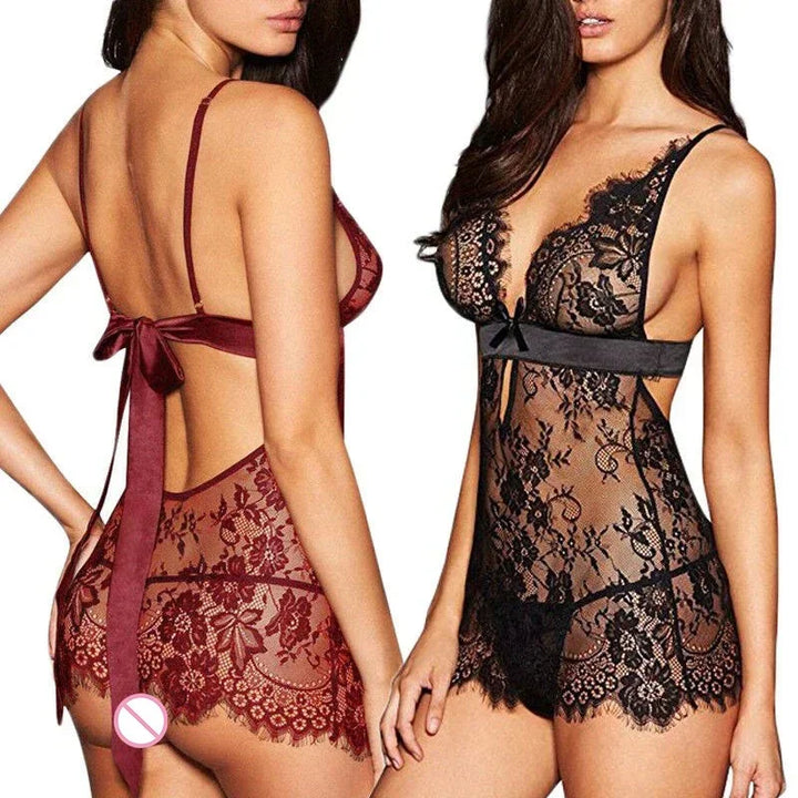 Lace Babydoll Backless Nightdress - Sexy Lingerie