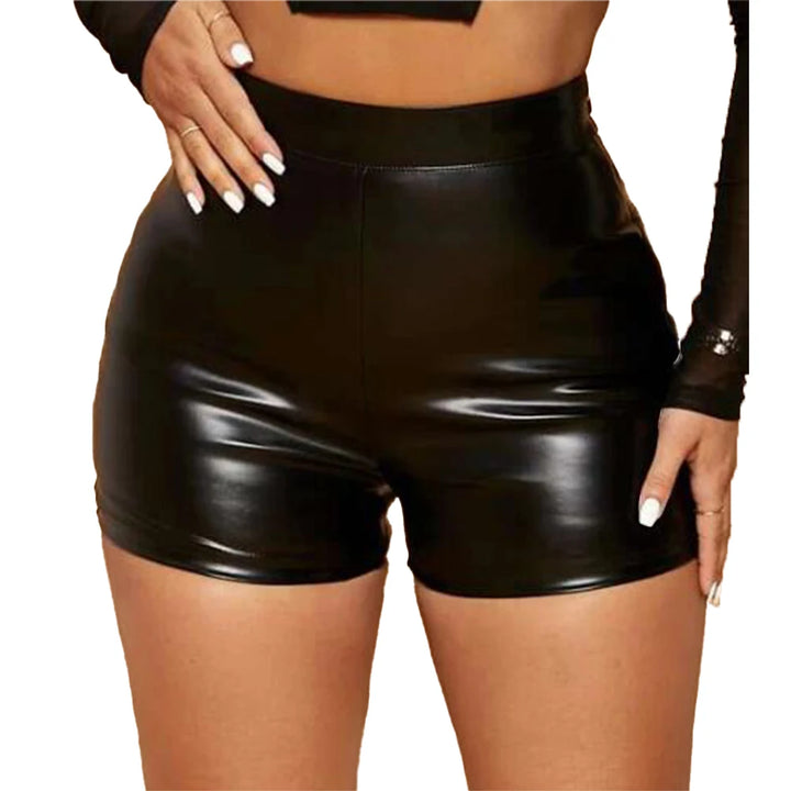 Patent Leather High Waist Wet Look Booty Short