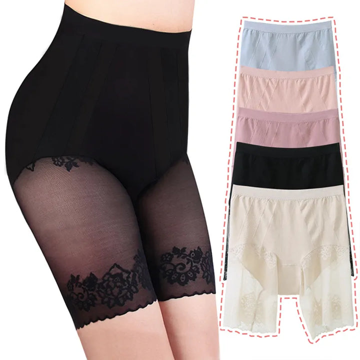 Plus Size Lace Anti-Chafing Shorts - High Waist