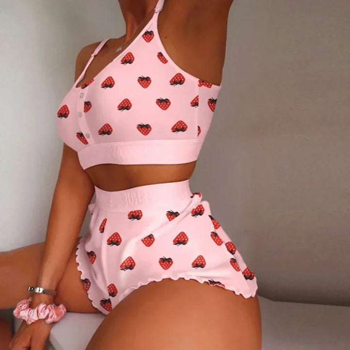 Frivolous Delights Lips Butterfly Print Nightwear Lingerie