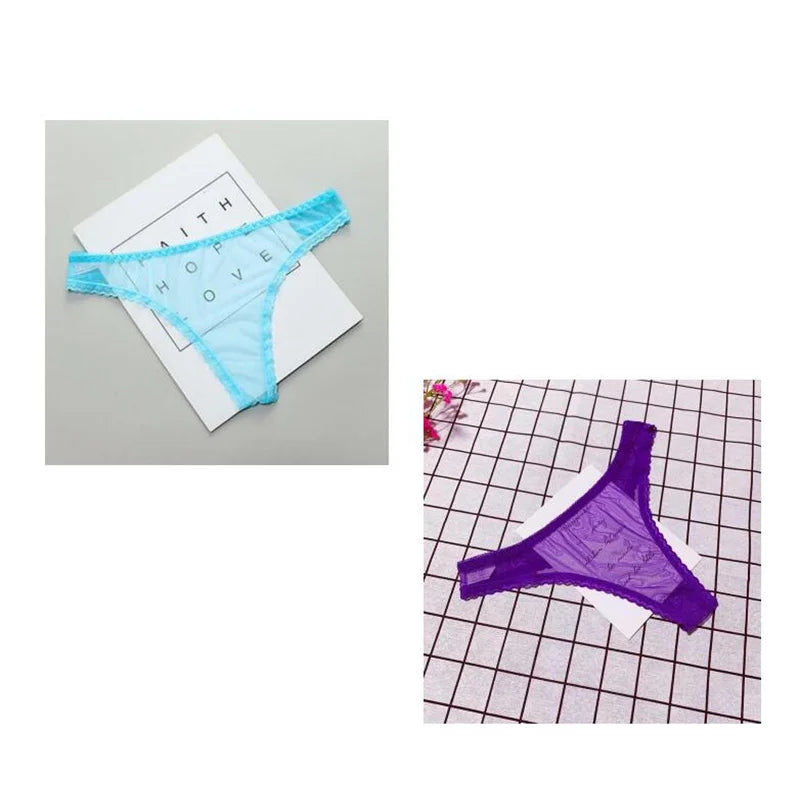 1-2 Pcs Sexy Transparent Thong Panties Women Lace