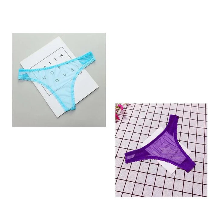 1-2 Pcs Sexy Transparent Thong Panties Women Lace