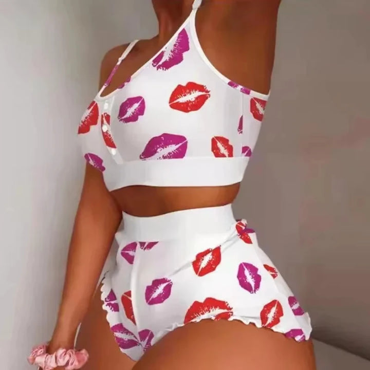 Frivolous Delights Lips Butterfly Print Nightwear Lingerie