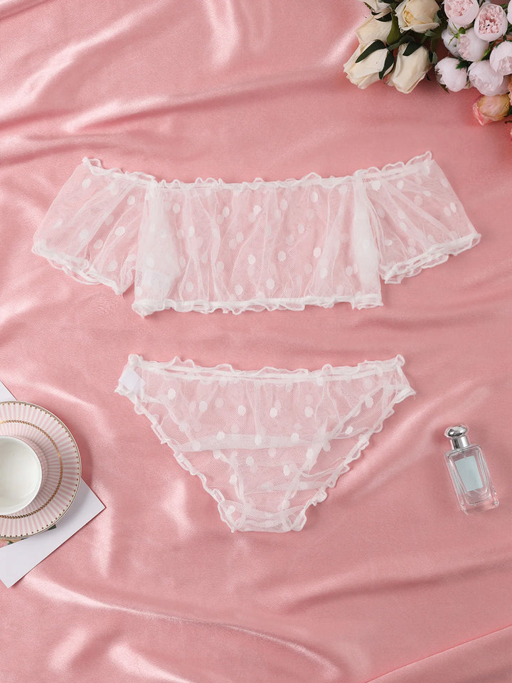 Frivolous Delights Off-Shoulder Lace Underwear Lingerie Set
