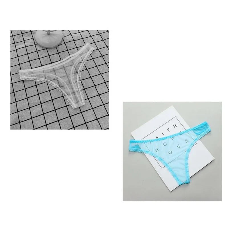 1-2 Pcs Sexy Transparent Thong Panties Women Lace