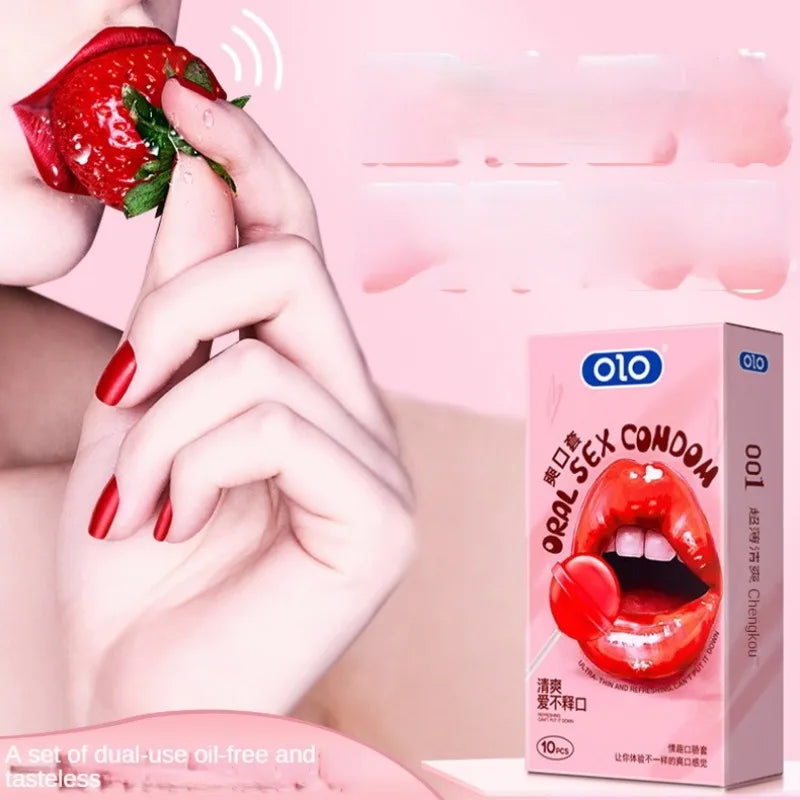 10Pcs Strawberry Oral Sex Condoms Unique Condoms