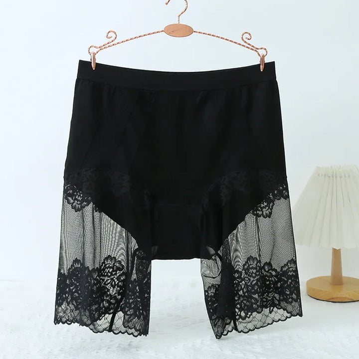 Plus Size Lace Anti-Chafing Shorts - High Waist