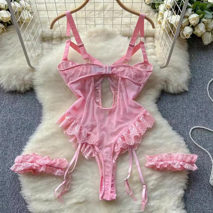 Frivolous Delights Lace Garter Bras Sets Intimates Lingerie