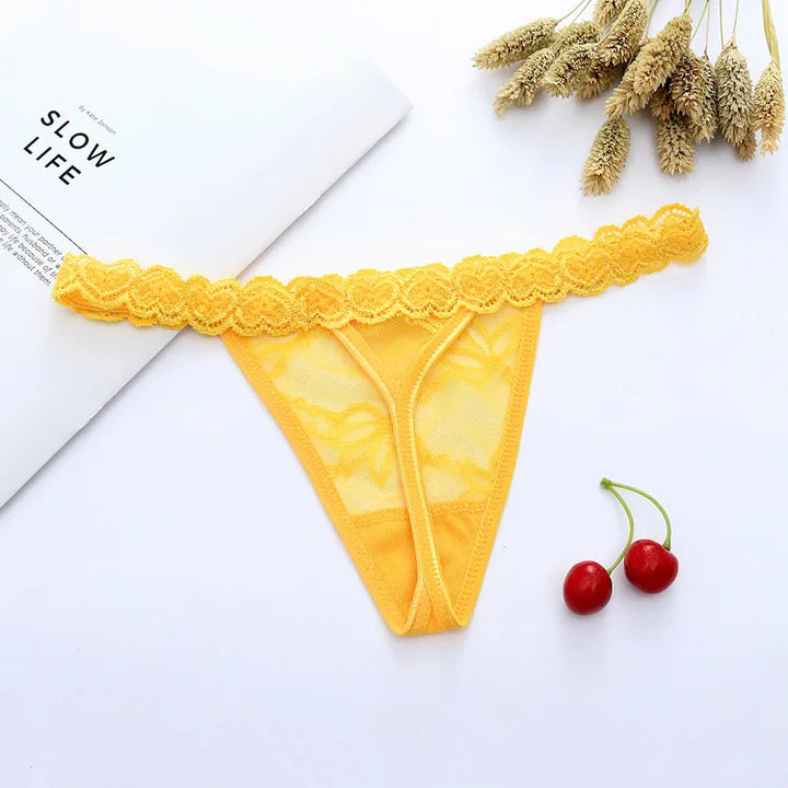 Custom Name Crystal Lace Thong Bikini Panties