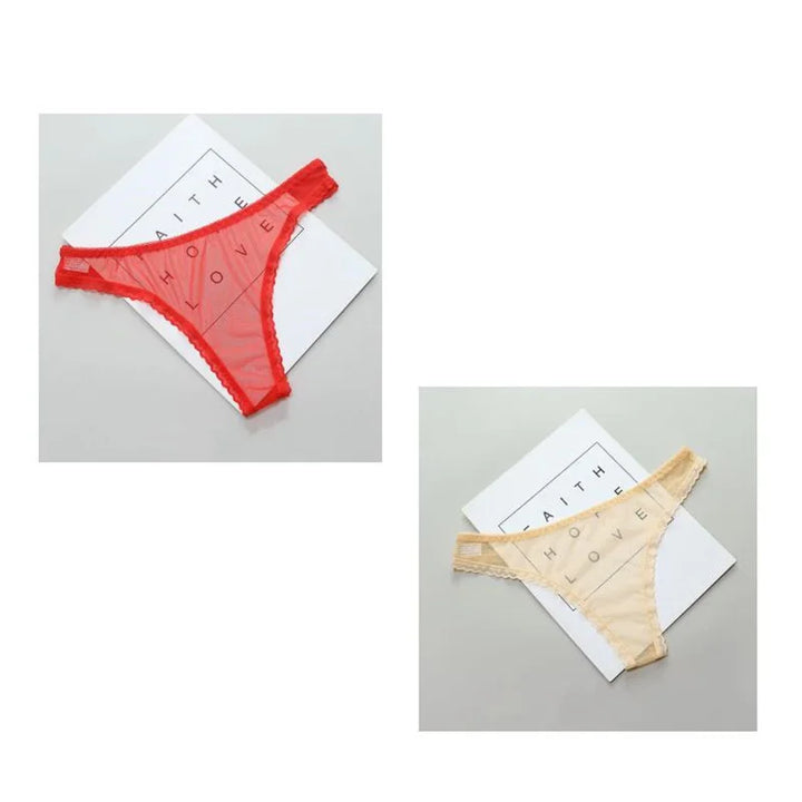 1-2 Pcs Sexy Transparent Thong Panties Women Lace