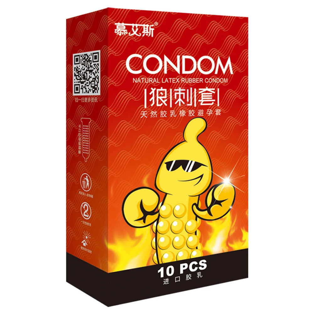 10PCS G-Spot Condoms with Particles for Long Delay Unique Condoms