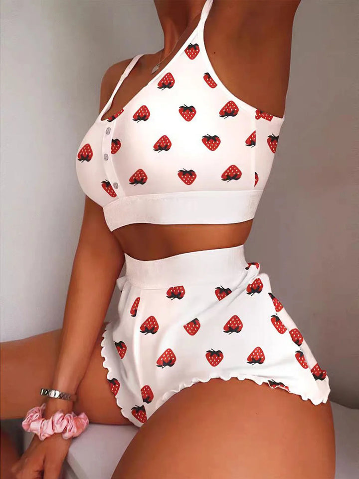 Frivolous Delights Lips Butterfly Print Nightwear Lingerie