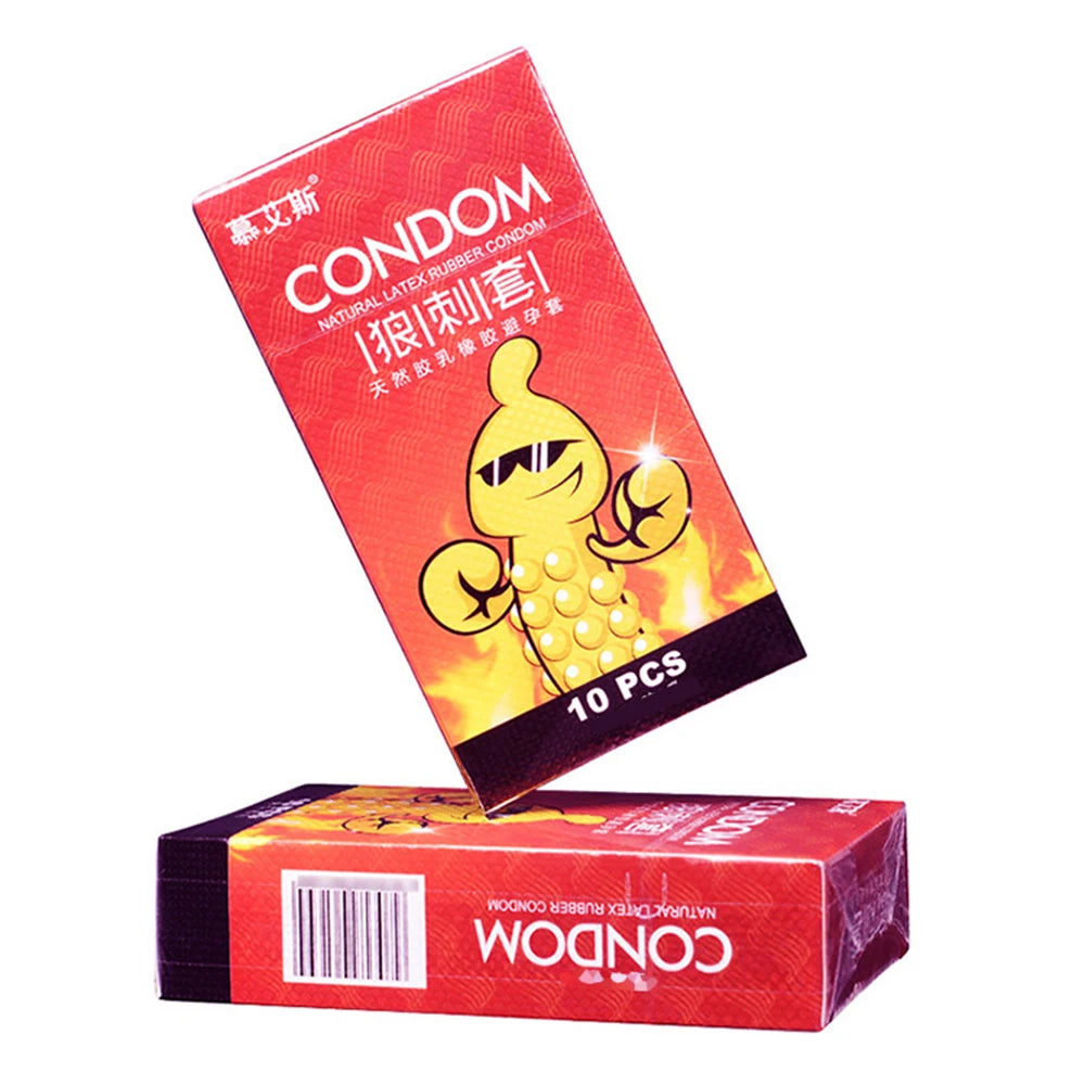 10PCS G-Spot Condoms with Particles for Long Delay Unique Condoms