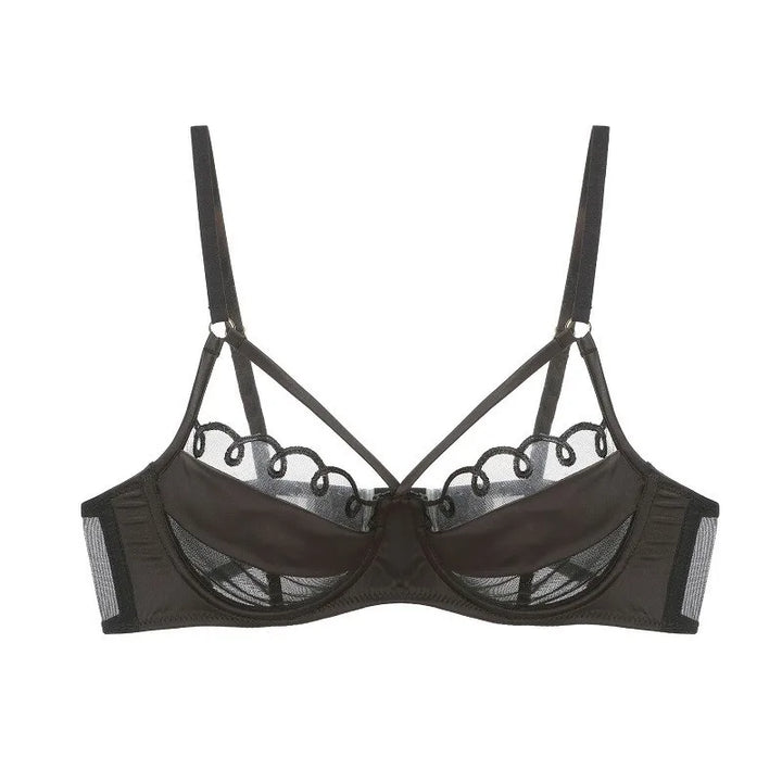 Sexy Ultra-thin Mesh Embroidered Lingerie - Underwire Bra