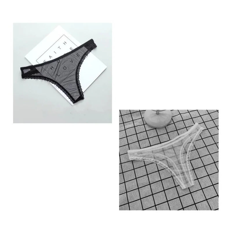 1-2 Pcs Sexy Transparent Thong Panties Women Lace