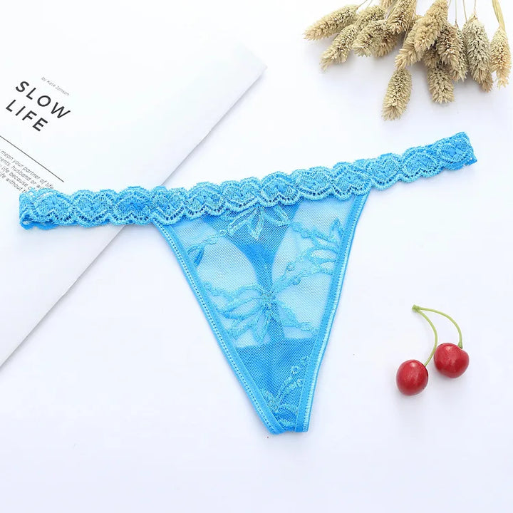 Custom Name Crystal Lace Thong Bikini Panties