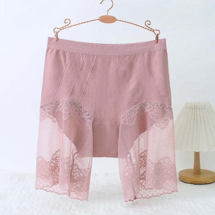 Plus Size Lace Anti-Chafing Shorts - High Waist