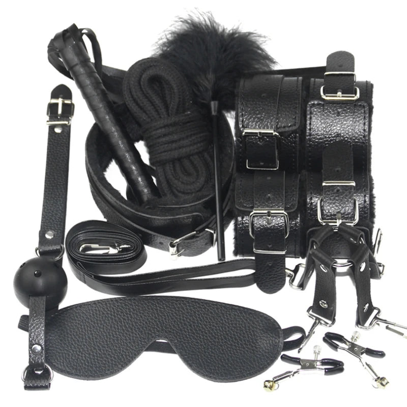 Leather BDSM Kit for Intense Pleasure and Bondage Play